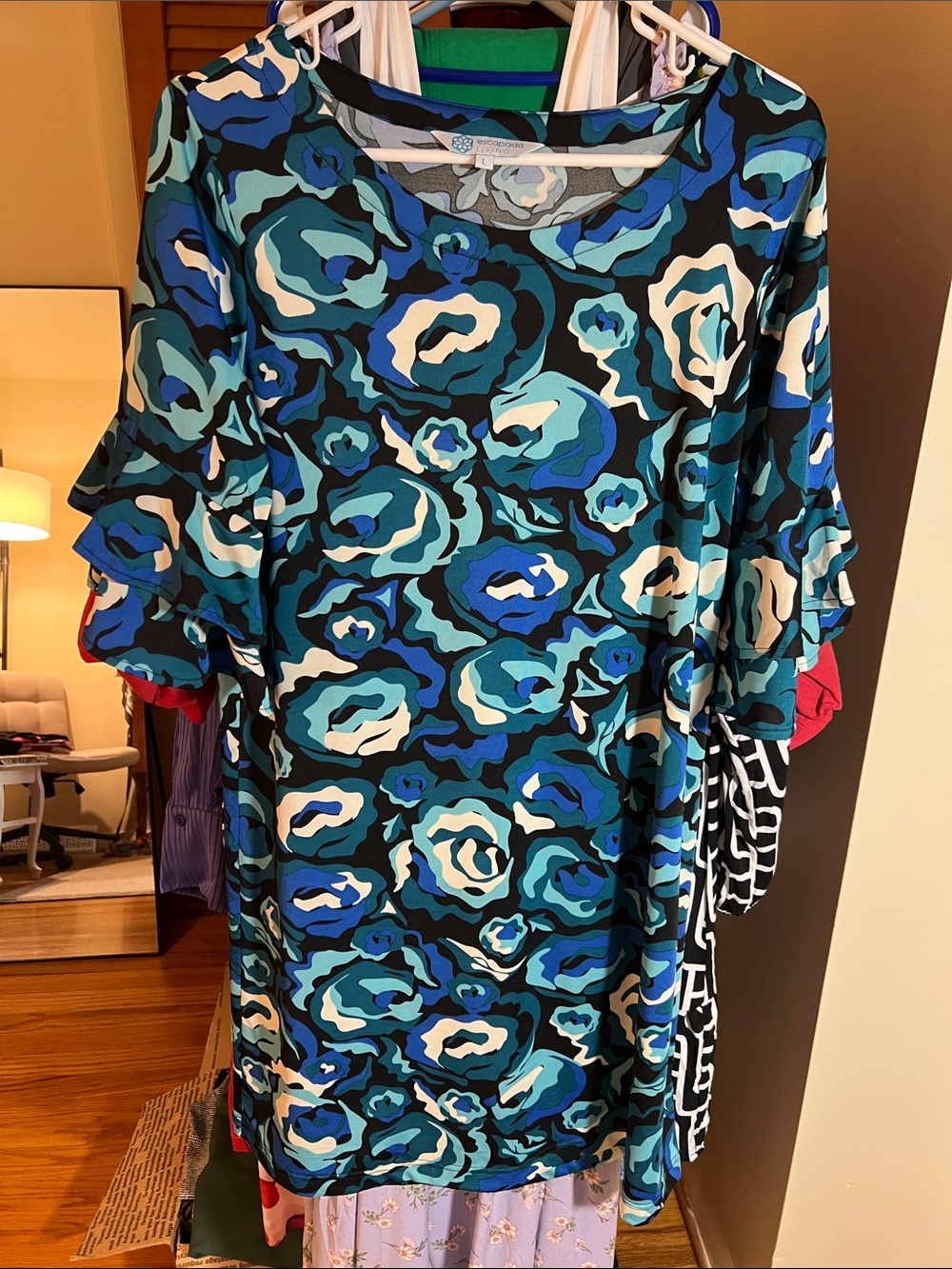 escapada Blue & Teal Floral Midi Dress